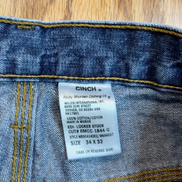 Cinch Jeans Mens 34x32 Blue Label Loose Fit Carpenter Denim Mid Rise - Picture 5 of 10